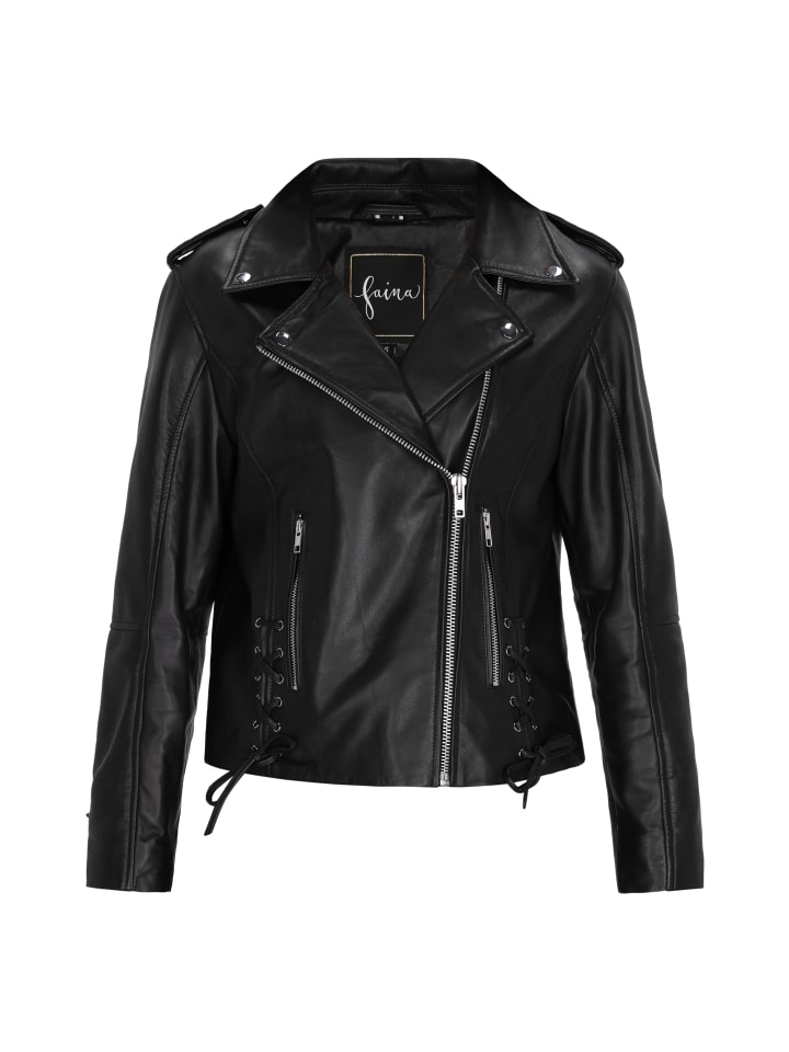 Кожаная куртка faina, черный 
Кожаная куртка faina, черный