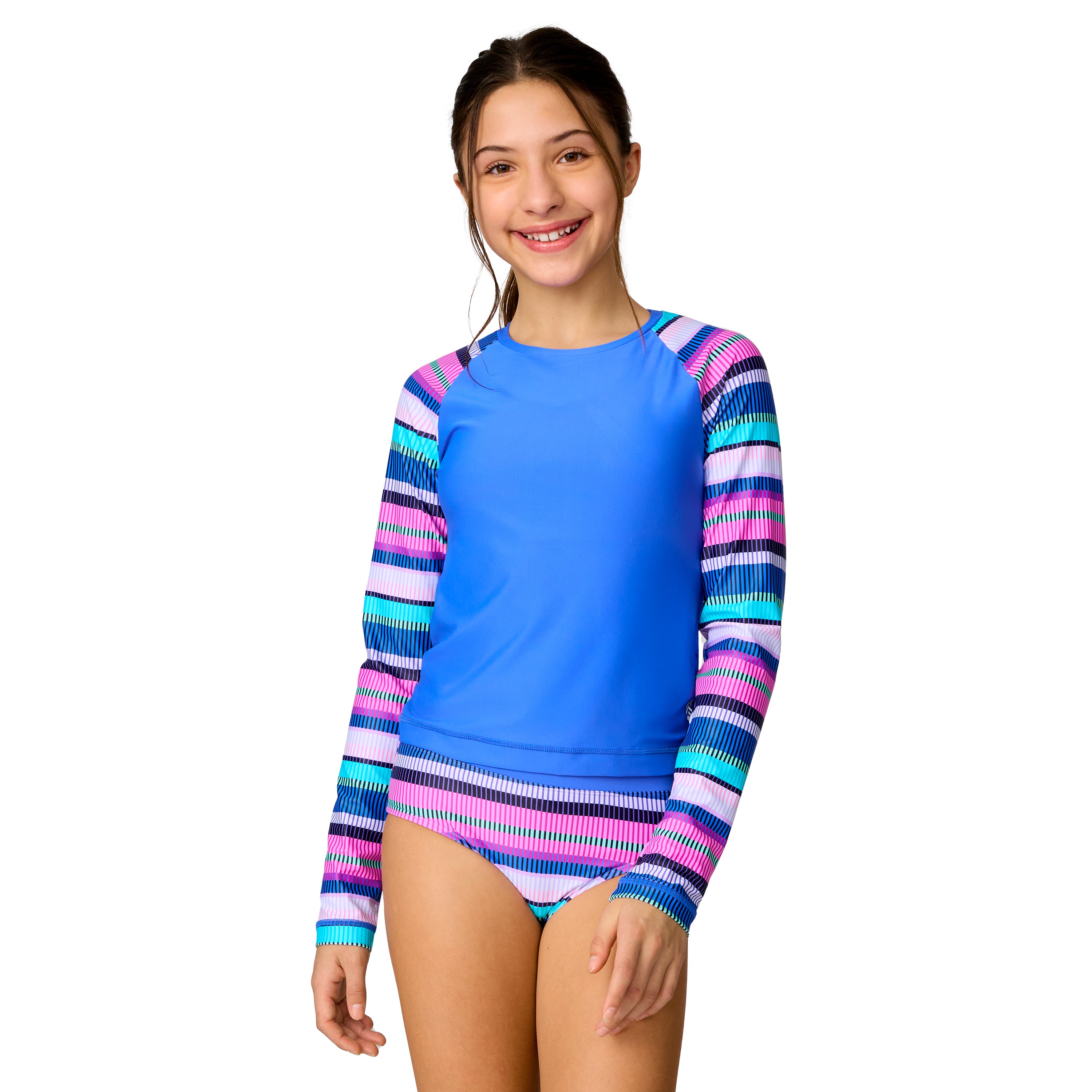 Рашгард и купальник-бикини для девочек Free Country, Peri Marina Stripe
Рашгард и купальник-бикини для девочек Free Country, Peri Marina Stripe