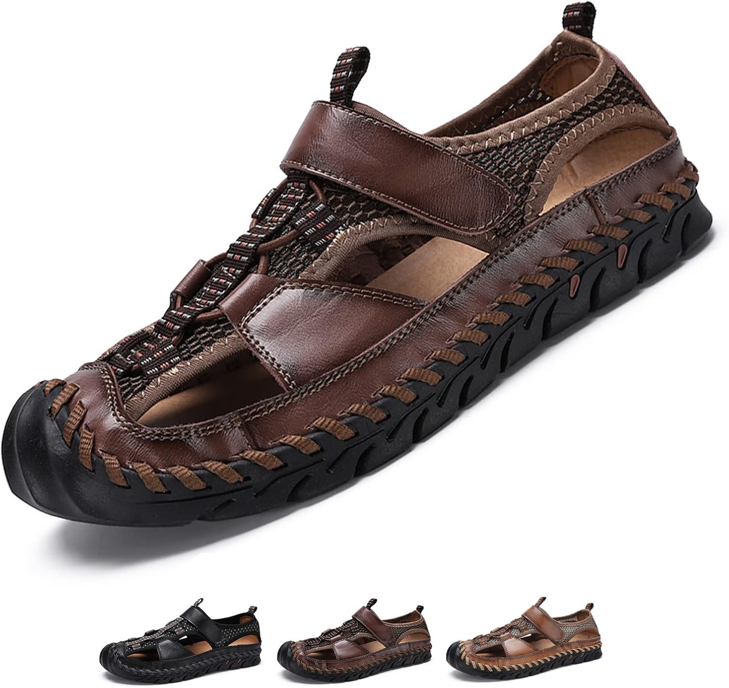 Мужские сандалии Optigard из натуральной кожи с ручной строчкой, для рыбаков, повседневные с закрытым носком, дышащие походные сандалии, спортивная обувь для ходьбы и воды, темно-коричневый
Мужские сандалии Optigard из натуральной кожи с ручной строчкой, для рыбаков, повседневные с закрытым носком, дышащие походные сандалии, спортивная обувь для ходьбы и воды, темно-коричневый