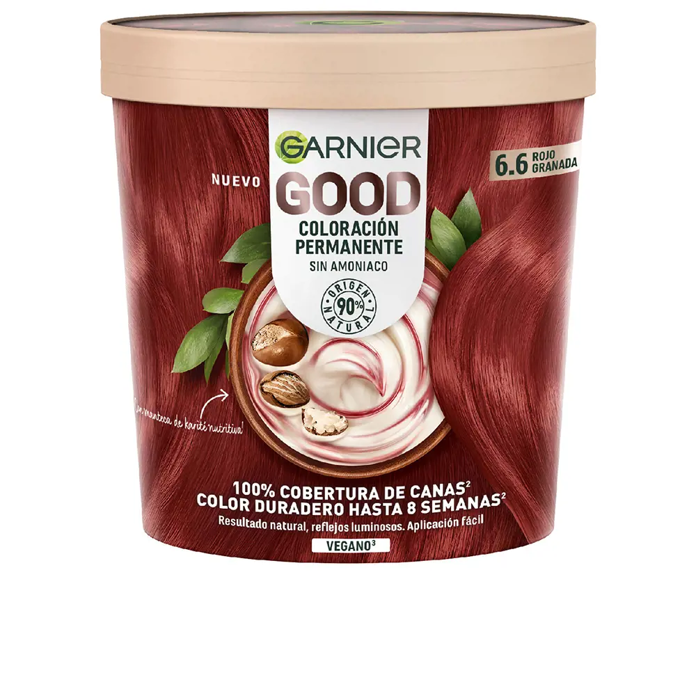 Краска для волос Good coloración permanente Garnier, цвет 6.6 rojo granada, 217 мл.
Краска для волос Good coloración permanente Garnier, цвет 6.6 rojo granada, 217 мл.