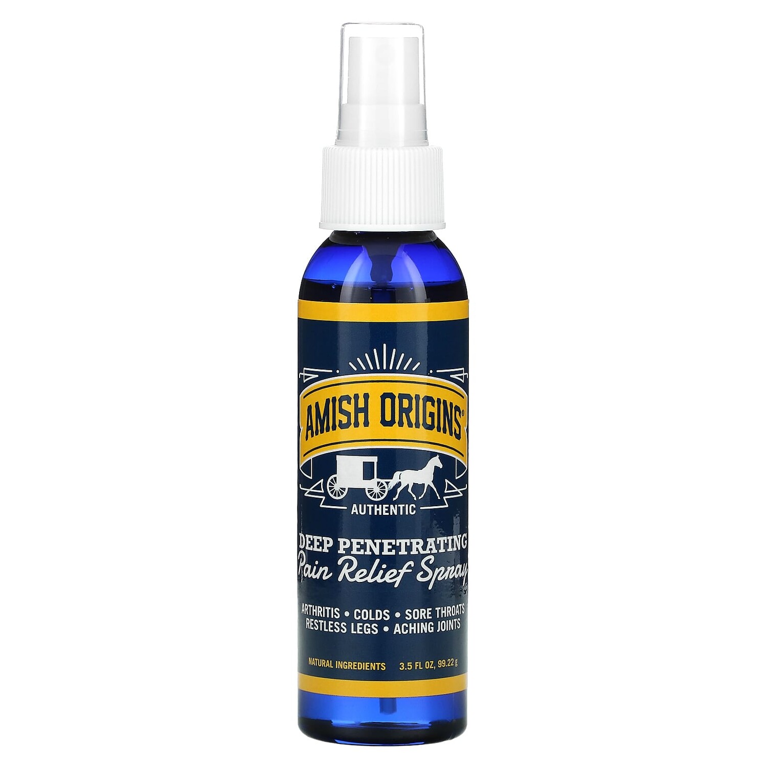 Обезболивающий спрей Amish Origins Deep Penetrating Pain Relief Liquid, 99,22 г
Обезболивающий спрей Amish Origins Deep Penetrating Pain Relief Liquid, 99,22 г