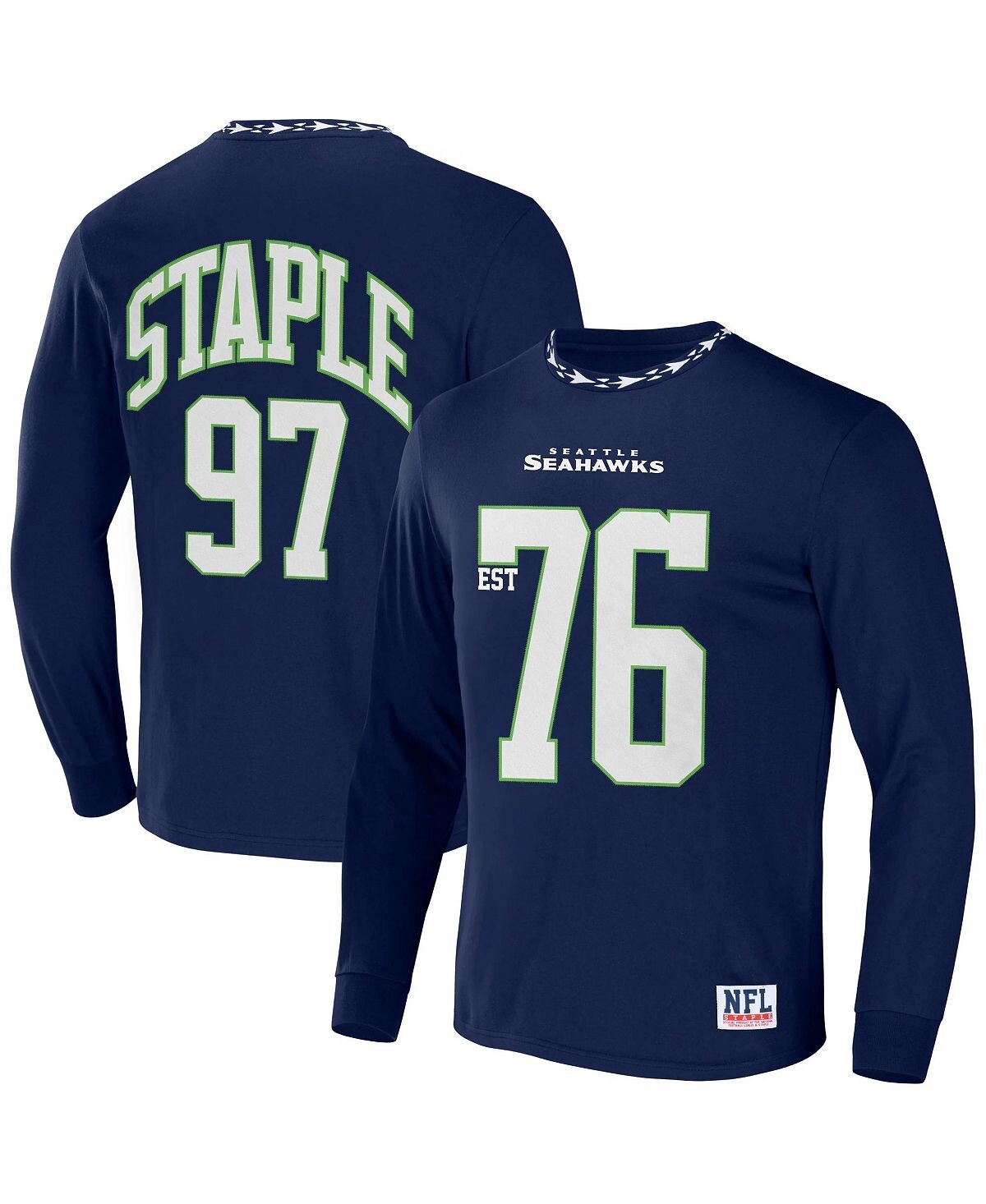 Мужская футболка nfl x staple navy seattle seahawks core с длинным рукавом в стиле джерси NFL Properties, синий
Мужская футболка nfl x staple navy seattle seahawks core с длинным рукавом в стиле джерси NFL Properties, синий