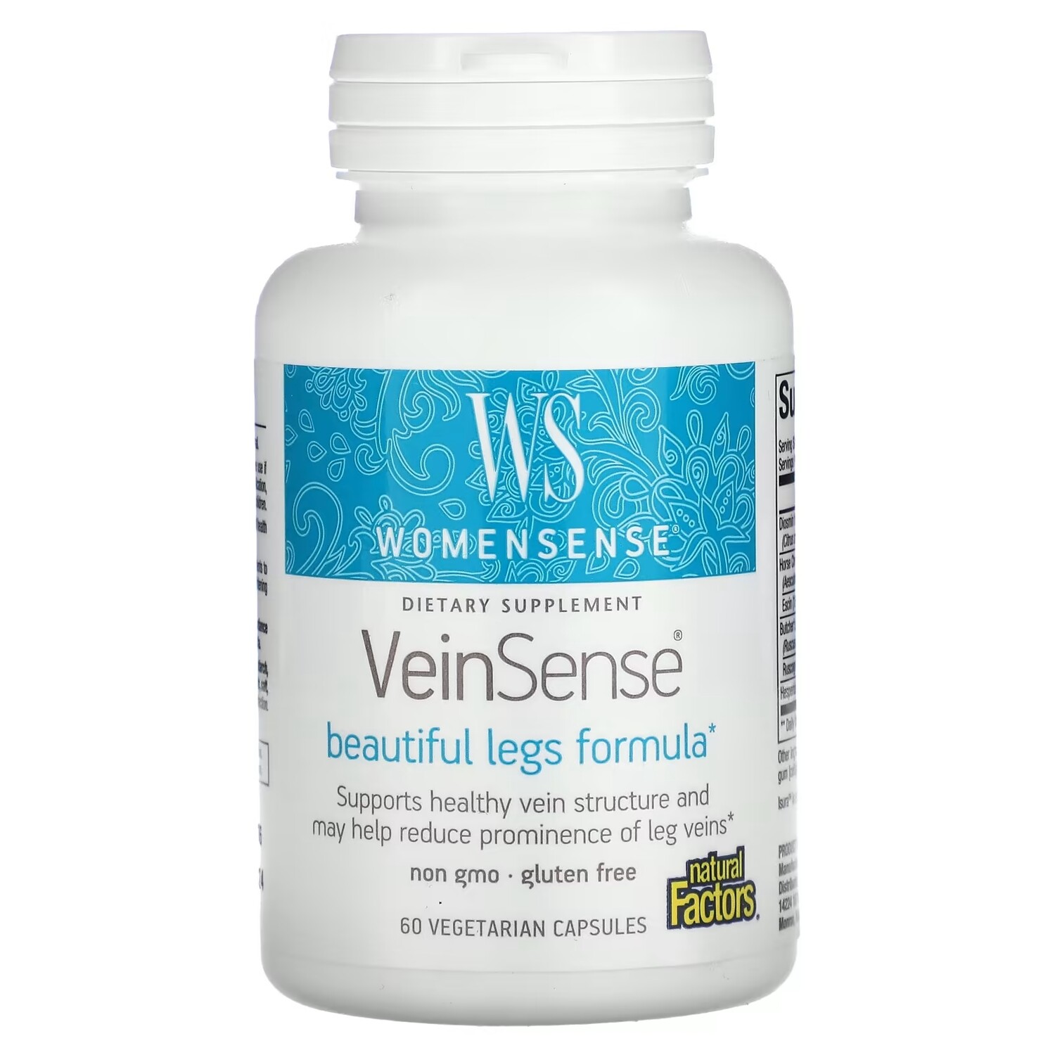 Natural Factors WomenSense VeinSense, 60 вегетарианских капсул
Natural Factors WomenSense VeinSense, 60 вегетарианских капсул