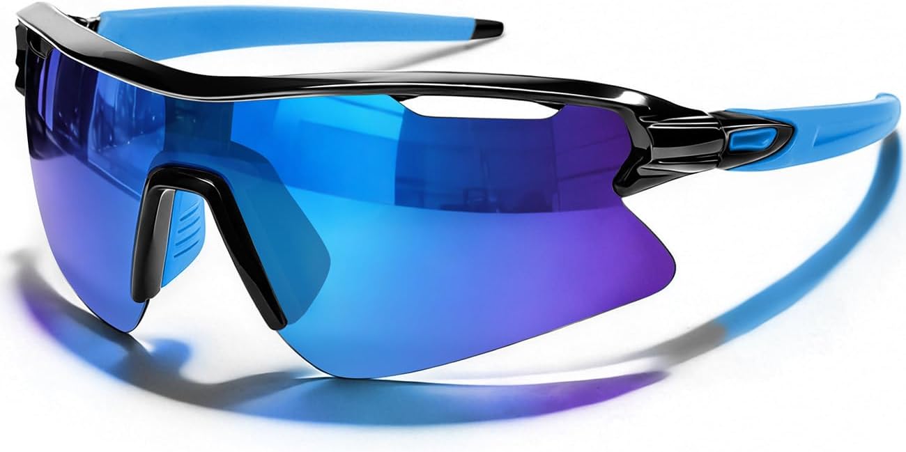 Поляризованные спортивные солнцезащитные очки для мужчин, женщин и молодежи, защита UV400, идеально подходят для езды на велосипеде, бейсбола, рыбалки, гольфа и бега SEKKAF, Black-blue
Поляризованные спортивные солнцезащитные очки для мужчин, женщин и молодежи, защита UV400, идеально подходят для езды на велосипеде, бейсбола, рыбалки, гольфа и бега SEKKAF, Black-blue