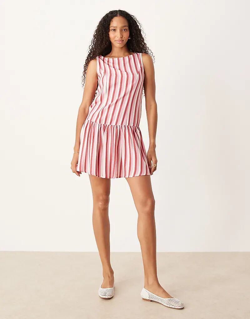 Мини-платье с заниженной талией из льняной смеси ASOS DESIGN в розовую полоску
Мини-платье с заниженной талией из льняной смеси ASOS DESIGN в розовую полоску