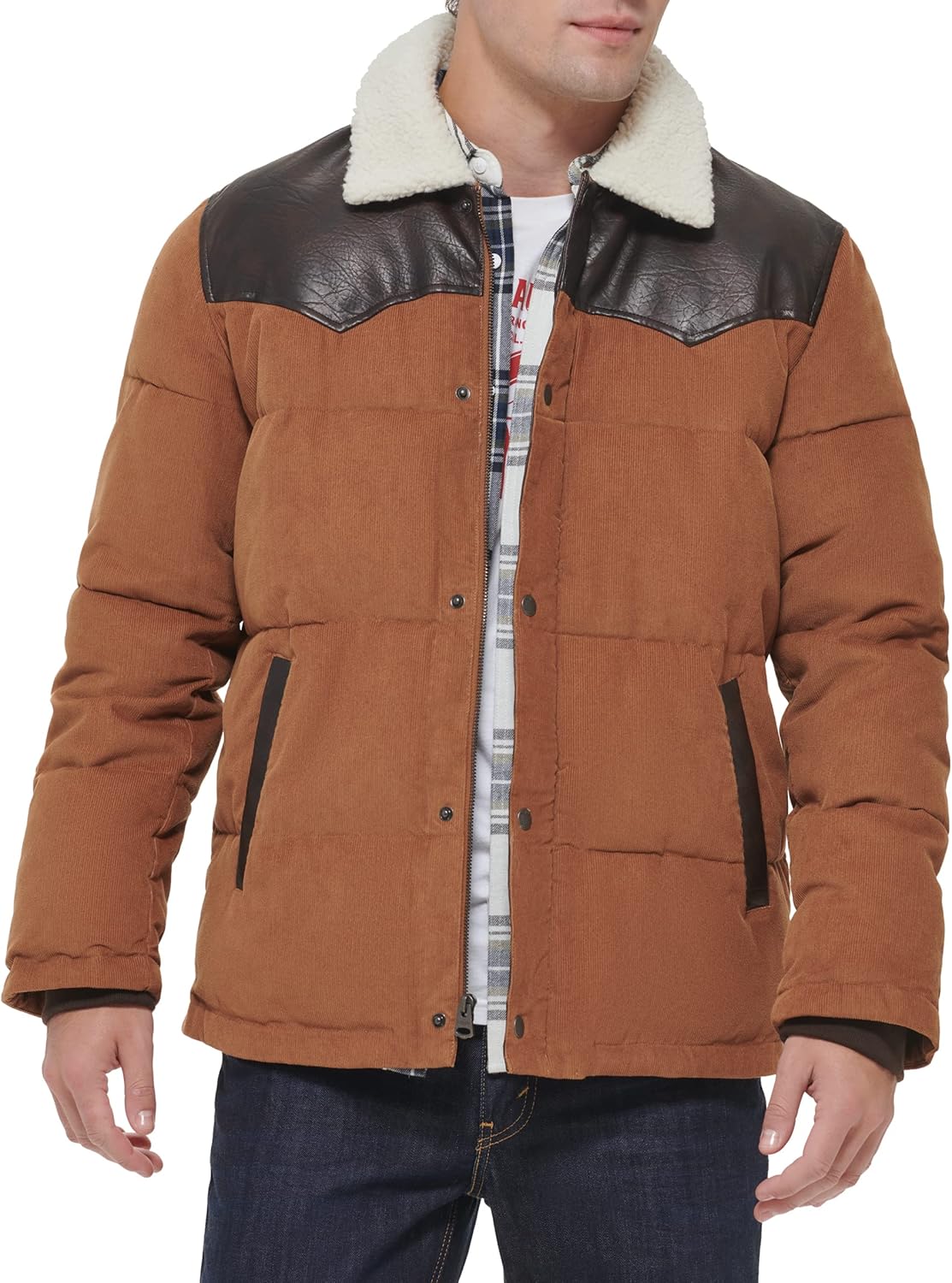 Мужская стеганая куртка Levi's Out West из смешанной ткани, Worker Brown Puffer
Мужская стеганая куртка Levi's Out West из смешанной ткани, Worker Brown Puffer