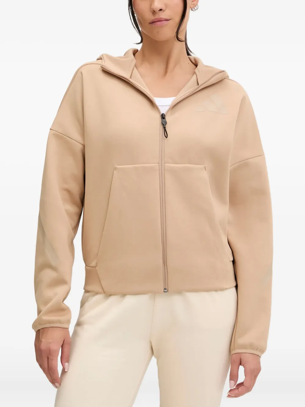 Худи на молнии с логотипом adidas, нейтральный
Худи на молнии с логотипом adidas, нейтральный