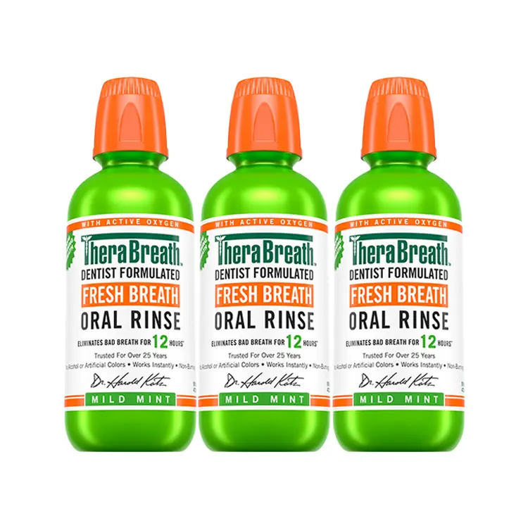 THERABREATH Освежающая жидкость для полоскания рта Cool Mint, мятная, 473 мл*3
THERABREATH Освежающая жидкость для полоскания рта Cool Mint, мятная, 473 мл*3