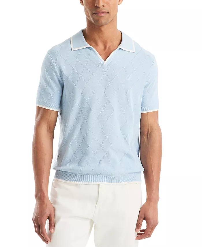 Мужской короткий рукав текстурированный поло свитер в стиле аргайл Nautica, синий
Мужской короткий рукав текстурированный поло свитер в стиле аргайл Nautica, синий