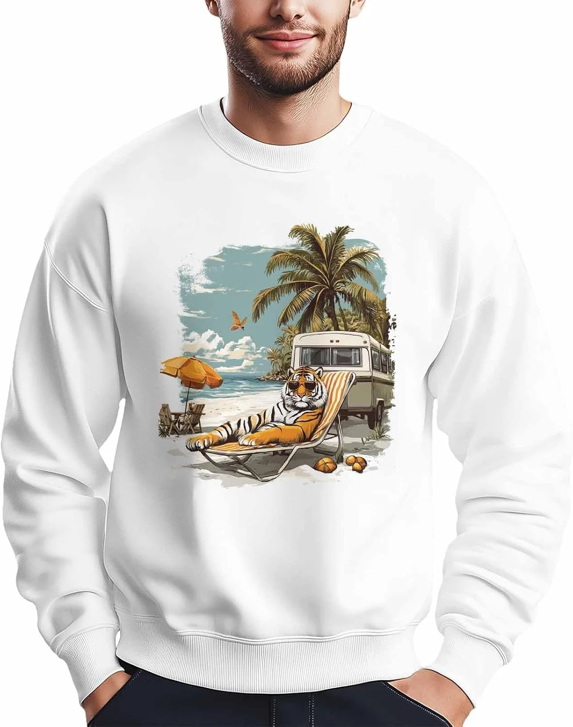 Мужской свитшот с принтом Tiger Basking Ocean Beach, лонгслив Winvebermior
Мужской свитшот с принтом Tiger Basking Ocean Beach, лонгслив Winvebermior