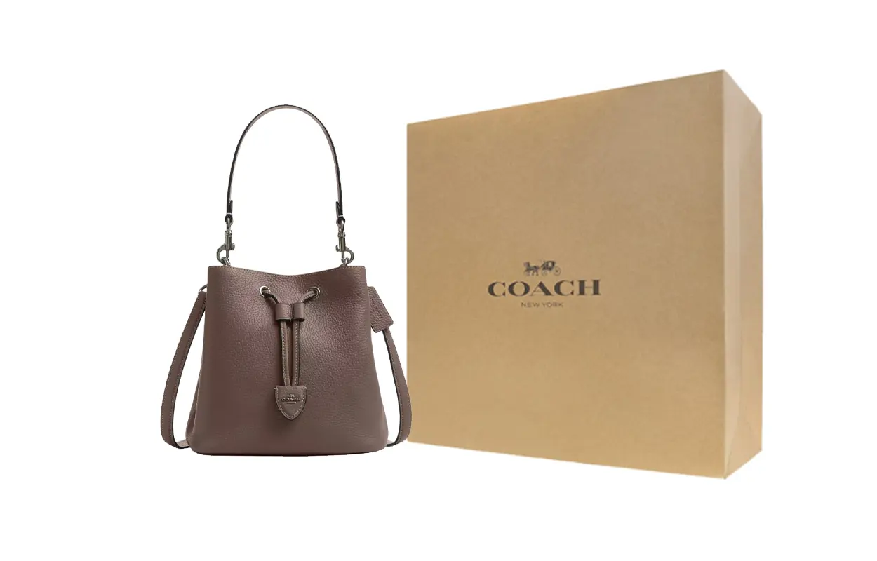 COACH Кожаная сумка Роуэн Трампетс женская тёмно-каменного цвета 
COACH Кожаная сумка Роуэн Трампетс женская тёмно-каменного цвета