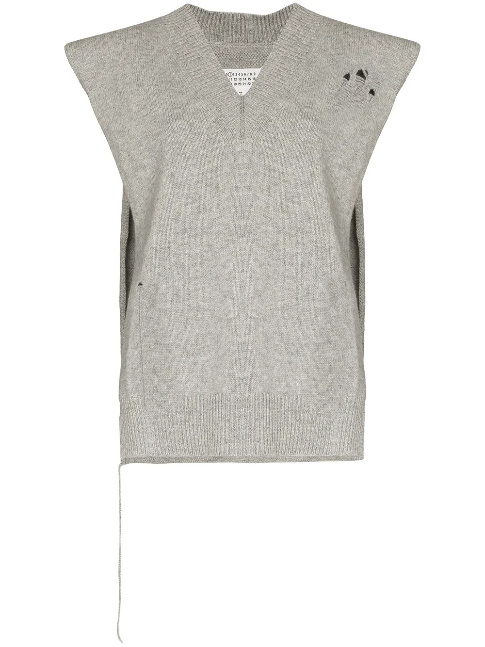 Вязаный жилет с V-образным вырезом MAISON MARGIELA, серый
Вязаный жилет с V-образным вырезом MAISON MARGIELA, серый