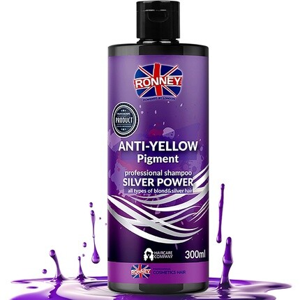 RONNEY Фиолетовый шампунь для светлых волос, не желтит, обесцвечивает седые волосы, медные тона, профессиональный, серебристый, осветляет, смягчает, придает блеск, 300 мл Ronney Powered By London 
RONNEY Фиолетовый шампунь для светлых волос, не желтит, обесцвечивает седые волосы, медные тона, профессиональный, серебристый, осветляет, смягчает, придает блеск, 300 мл Ronney Powered By London
