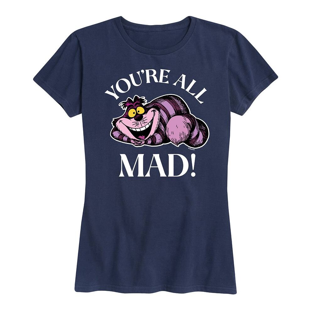 Женская футболка Disney's Alice in Wonderland с рисунком You're All Mad, темно-синий
Женская футболка Disney's Alice in Wonderland с рисунком You're All Mad, темно-синий