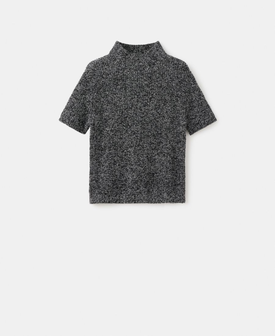 Женский свитер с воротником-стойкой в крапинку от Perkins MANGO, Black
Женский свитер с воротником-стойкой в крапинку от Perkins MANGO, Black