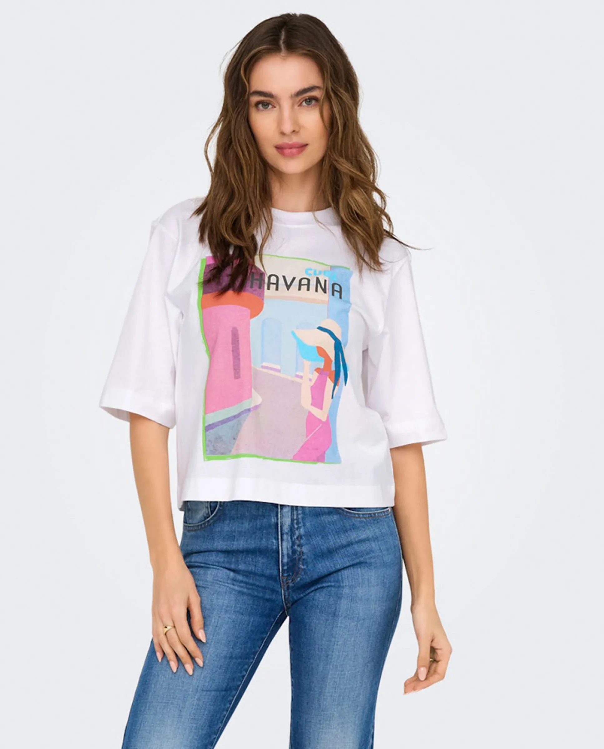 Женская футболка с принтом на груди Only, розовый
Женская футболка с принтом на груди Only, розовый