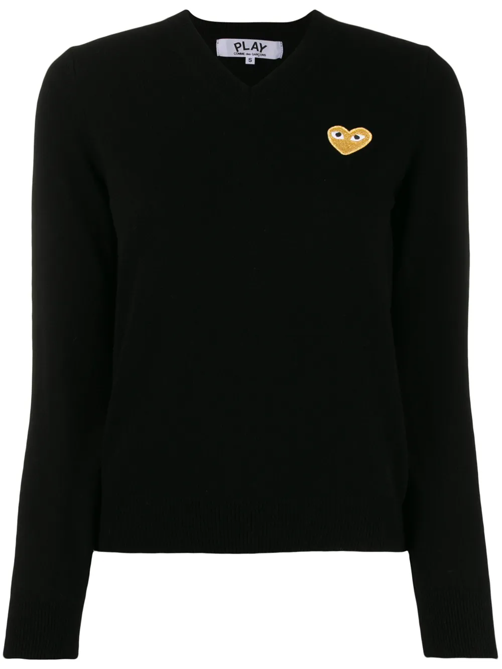 Шерстяной свитер с V-образным вырезом Comme Des Garçons Play, черный
Шерстяной свитер с V-образным вырезом Comme Des Garçons Play, черный