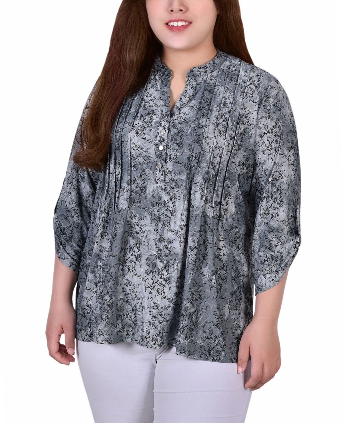 Топ с y-образным вырезом и длинными рукавами 3/4 большого размера NY Collection, мульти
Топ с y-образным вырезом и длинными рукавами 3/4 большого размера NY Collection, мульти