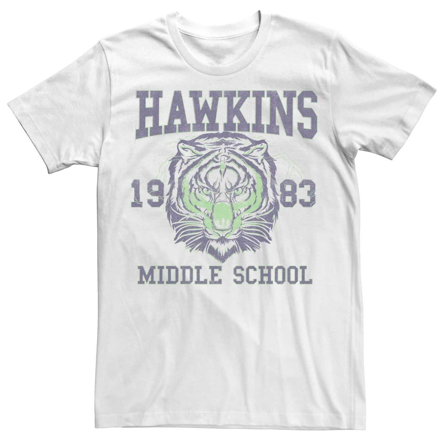 Мужская футболка Netflix Stranger Things Hawkins Middle School 1983 с тигром Licensed Character
Мужская футболка Netflix Stranger Things Hawkins Middle School 1983 с тигром Licensed Character