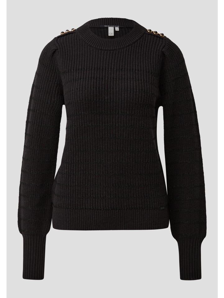 Вязаный свитер в цвете 9999_черный QS
Вязаный свитер в цвете 9999_черный QS