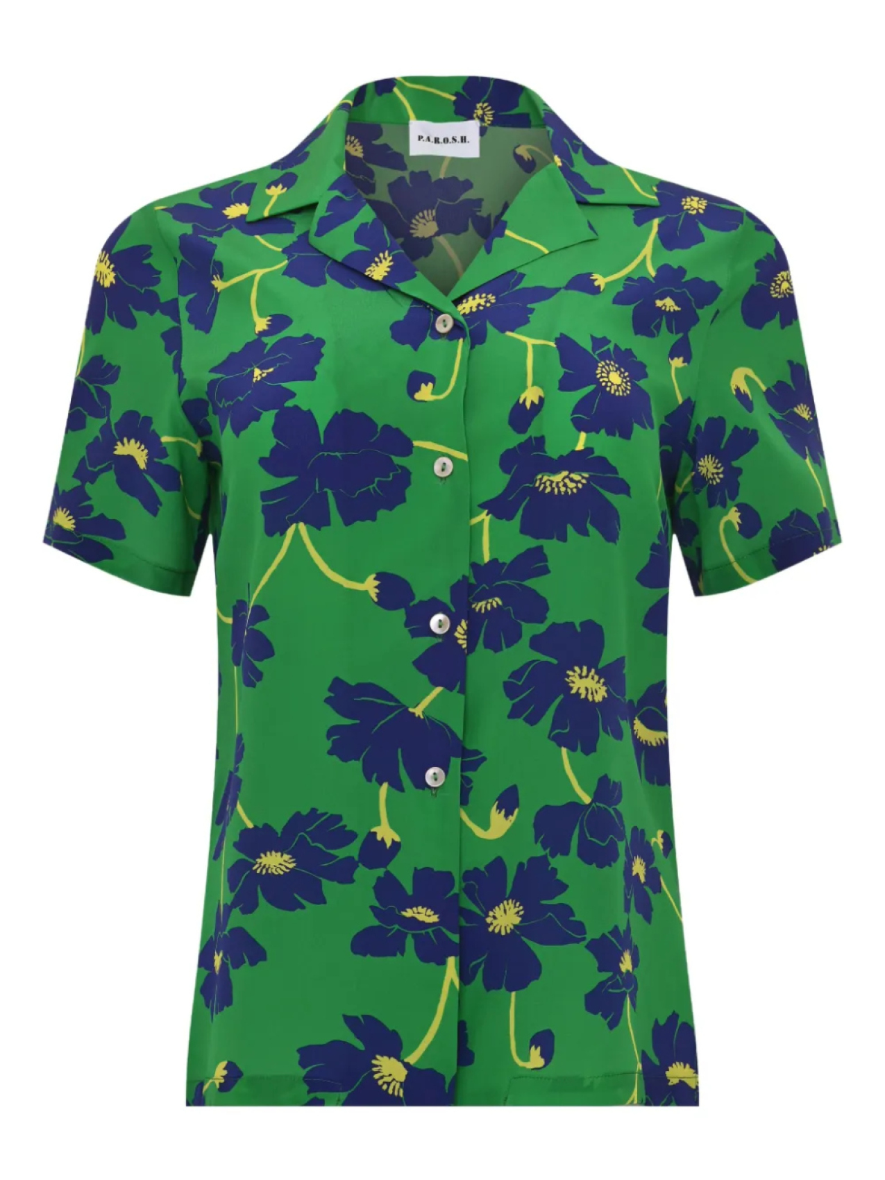 Рубашка с цветочным принтом P.A.R.O.S.H., зеленый
Рубашка с цветочным принтом P.A.R.O.S.H., зеленый