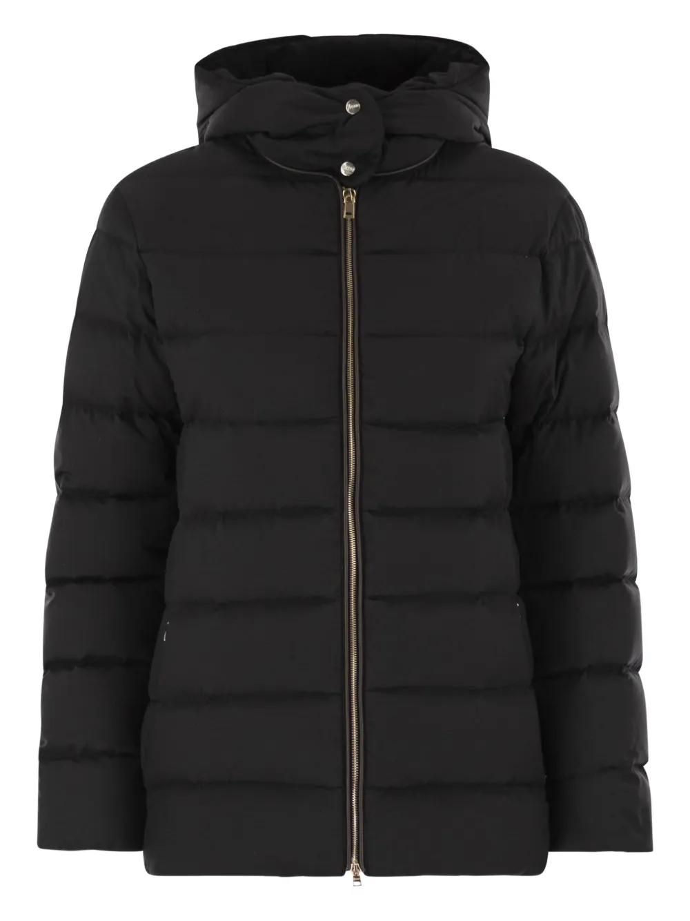 Стеганый пуховик с капюшоном Herno, черный
Стеганый пуховик с капюшоном Herno, черный