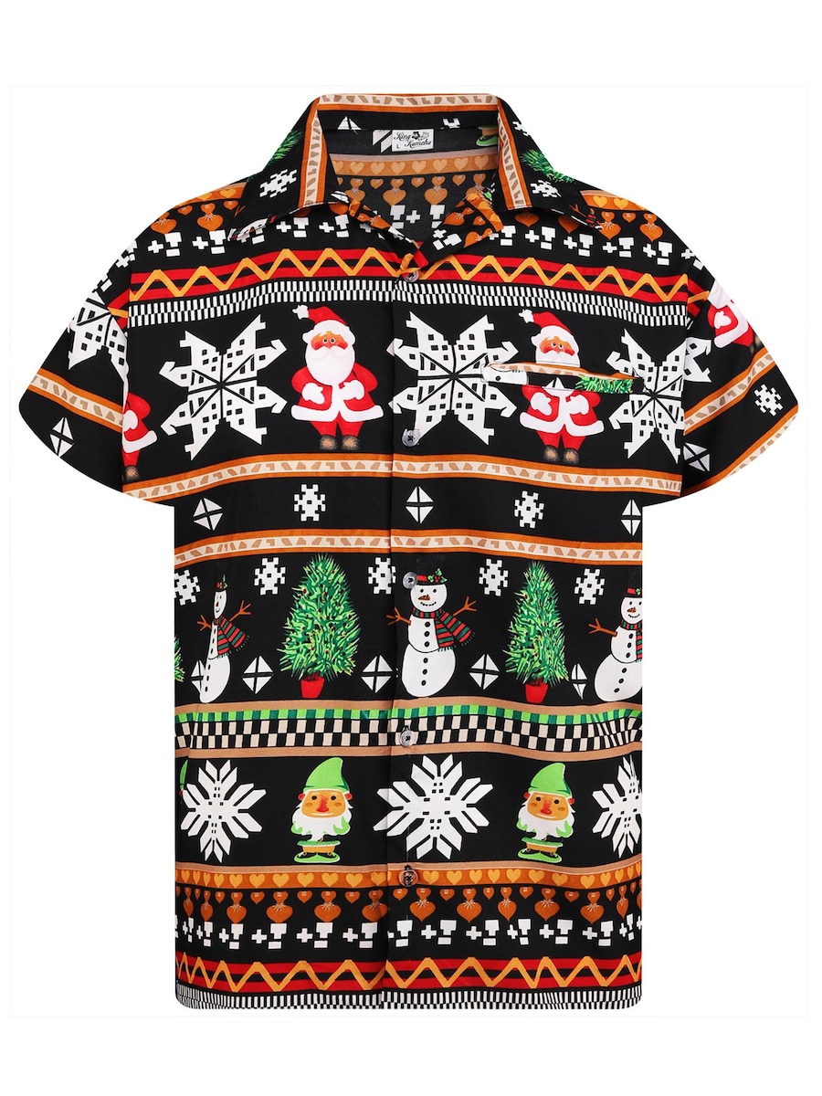 Рубашка на пуговицах классического кроя King Kameha Christmas Rows, черный
Рубашка на пуговицах классического кроя King Kameha Christmas Rows, черный