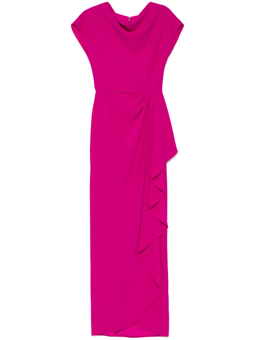 Креповое платье с драпировкой Amsale, фиолетовый 
Креповое платье с драпировкой Amsale, фиолетовый