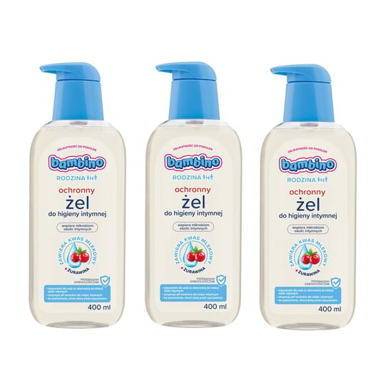 Гель для интимной гигиены, 3х400 мл Bambino, Family
Гель для интимной гигиены, 3х400 мл Bambino, Family