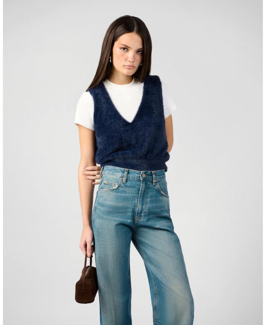 Женский жилет с V-образным вырезом WeWoreWhat, Dark navy
Женский жилет с V-образным вырезом WeWoreWhat, Dark navy
