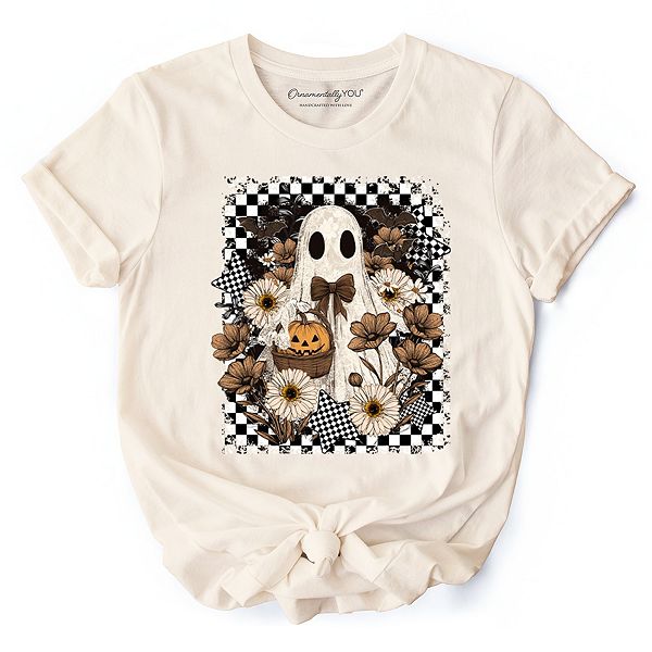 Ретро футболка с принтом призраков и цветов в клетку Ornamentallyyou, Natural
Ретро футболка с принтом призраков и цветов в клетку Ornamentallyyou, Natural