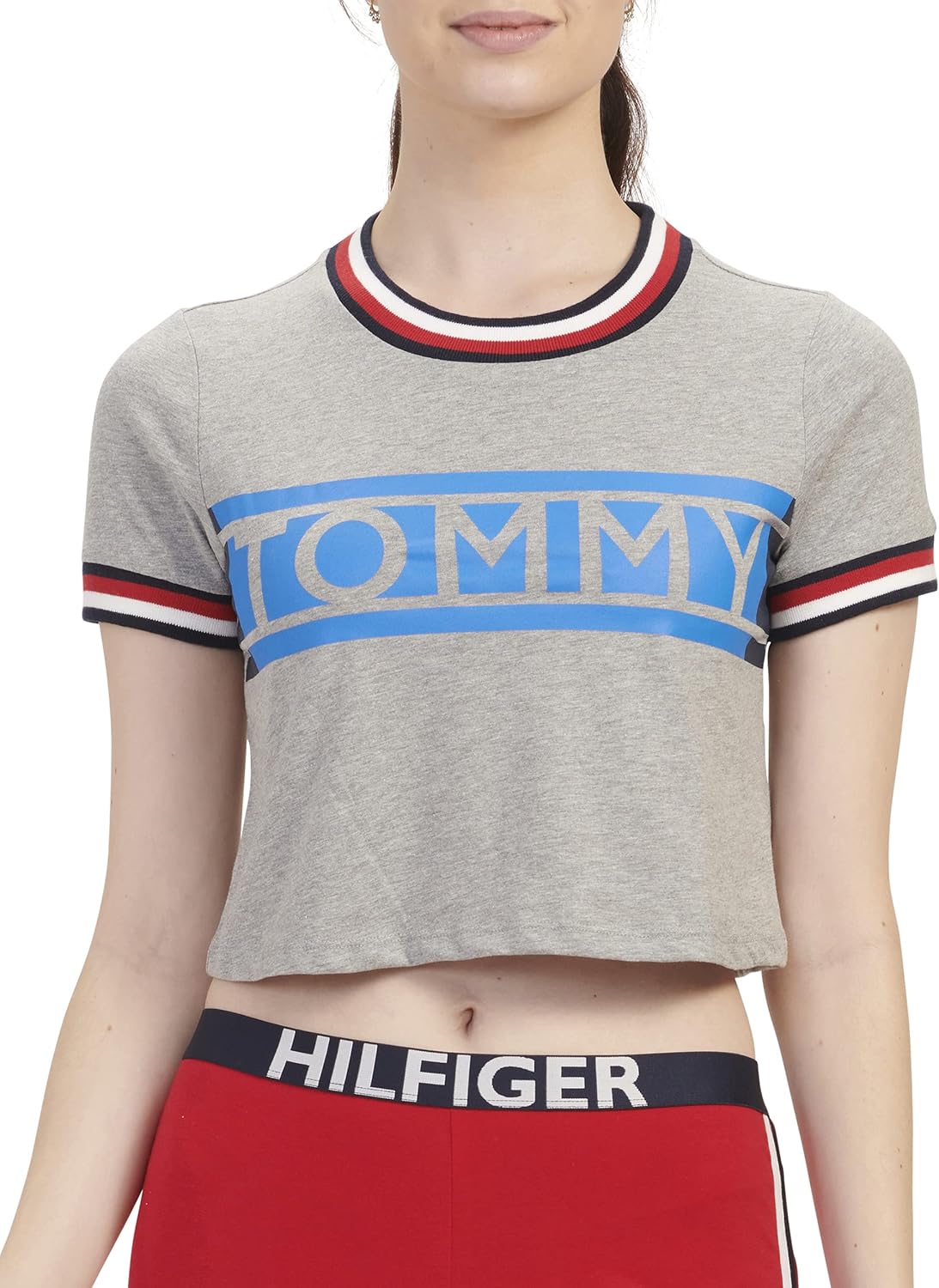 Женская укороченная футболка с коротким рукавом Tommy Hilfiger, пижамный топ, Heather Grey
Женская укороченная футболка с коротким рукавом Tommy Hilfiger, пижамный топ, Heather Grey