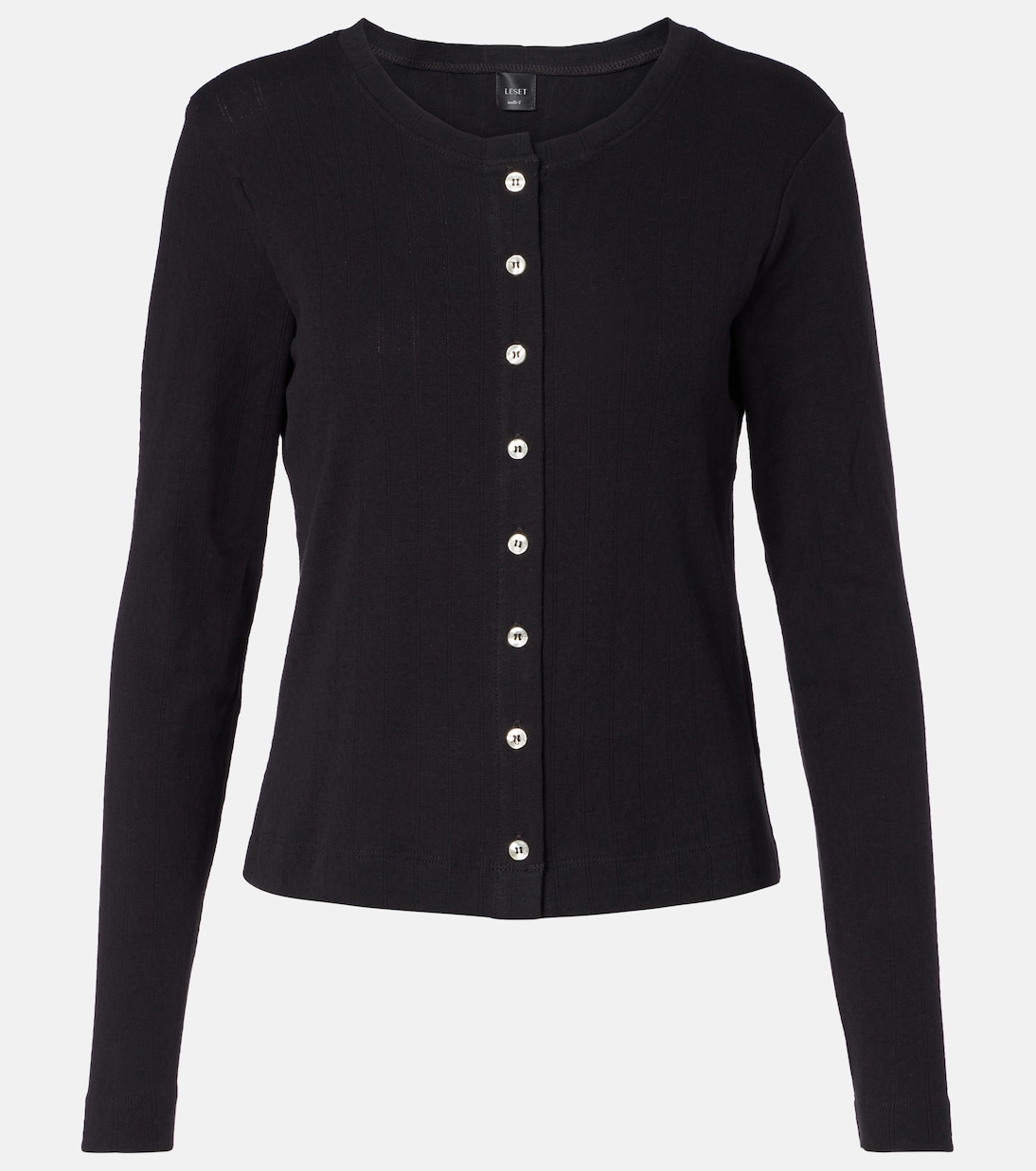 Кардиган из хлопка Pointelle Leset, черный
Кардиган из хлопка Pointelle Leset, черный
