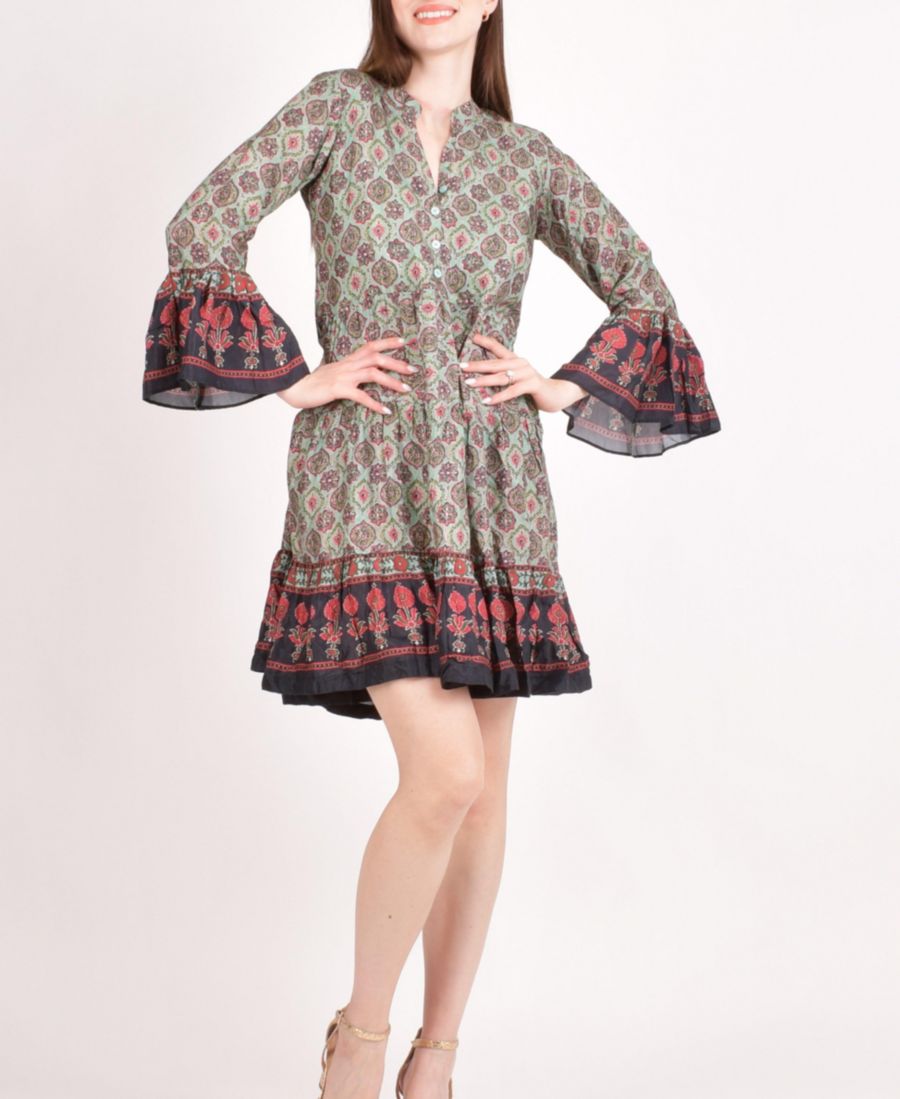 Женское мини-платье в стиле бохо зеленого цвета RAAS, Green
Женское мини-платье в стиле бохо зеленого цвета RAAS, Green