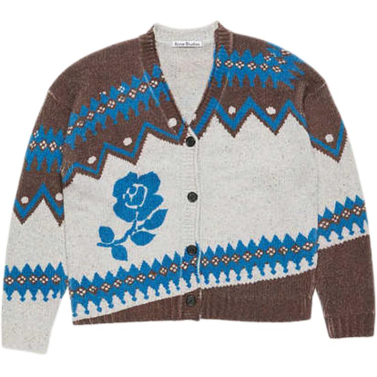 Жаккардовый кардиган из шерсти Acne Studios, коричневый/мультиколор
Жаккардовый кардиган из шерсти Acne Studios, коричневый/мультиколор