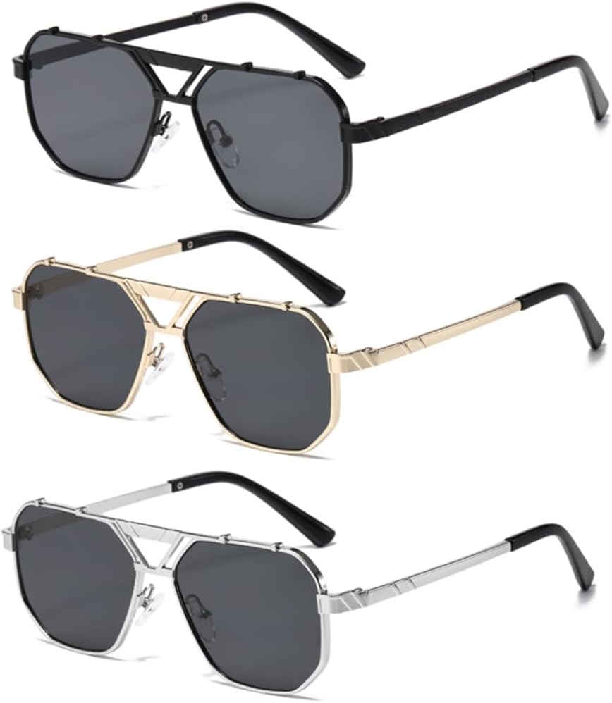 3 шт. Прямоугольные солнцезащитные очки с двойной перемычкой для женщин, металлические, роскошные, для вождения, защита от УФ-излучения UV400, для мужчин, с градиентными линзами VFDHN, 3pcs Z06
3 шт. Прямоугольные солнцезащитные очки с двойной перемычкой для женщин, металлические, роскошные, для вождения, защита от УФ-излучения UV400, для мужчин, с градиентными линзами VFDHN, 3pcs Z06