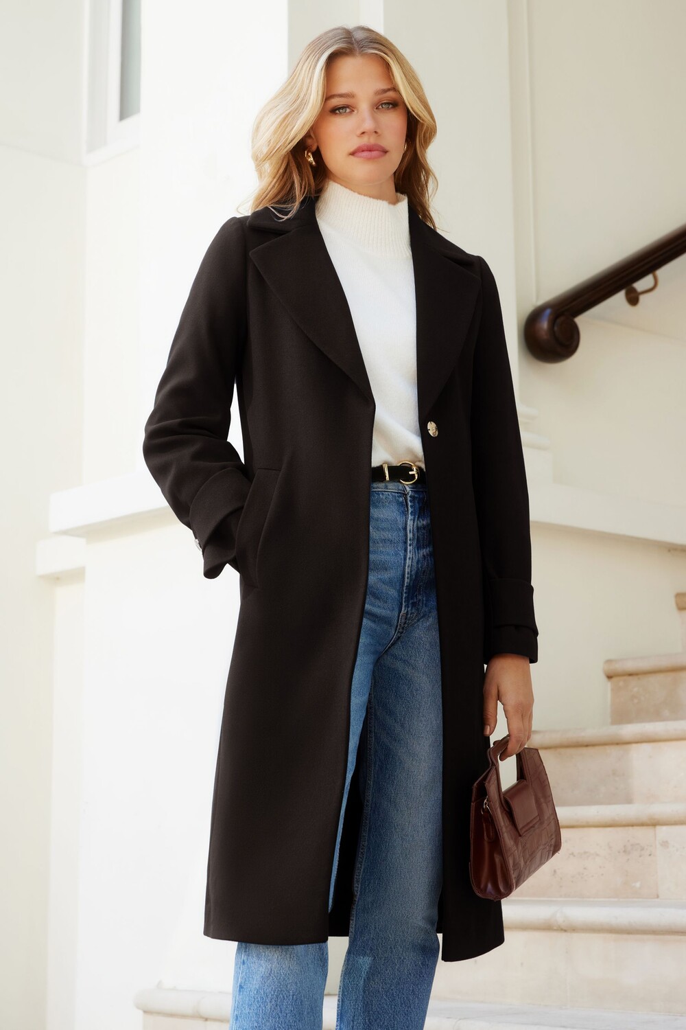 Элегантное пальто длинного кроя Friends Like These, черный
Элегантное пальто длинного кроя Friends Like These, черный