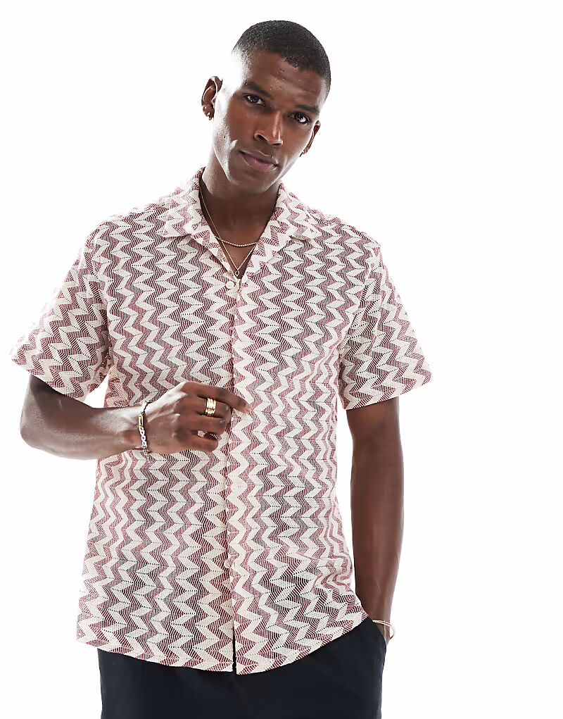 Рубашка крючком Jack & Jones бордового цвета
Рубашка крючком Jack & Jones бордового цвета