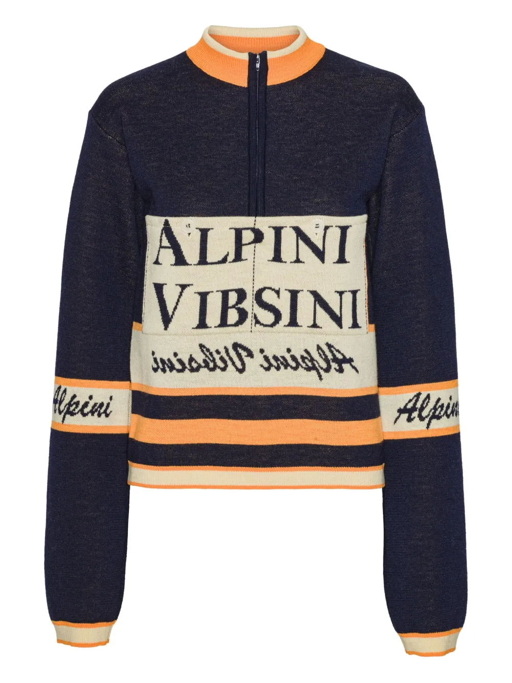 Полосатый свитер на молнии до середины Henrik Vibskov, синий
Полосатый свитер на молнии до середины Henrik Vibskov, синий