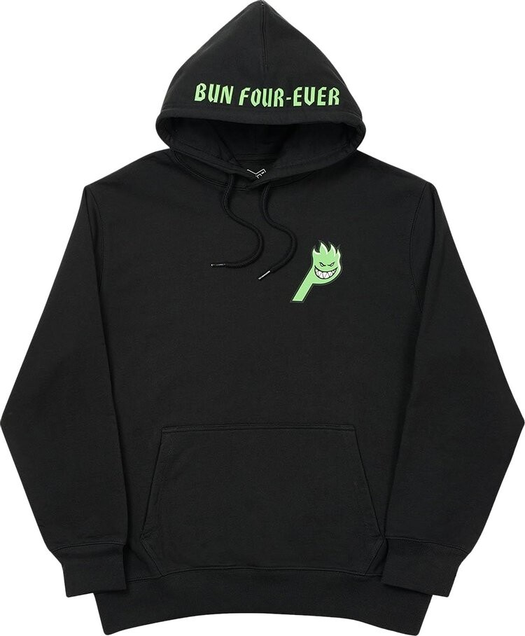 Толстовка Palace x Spitfire Live To Bun Hood 'Black', черный 
Толстовка Palace x Spitfire Live To Bun Hood 'Black', черный