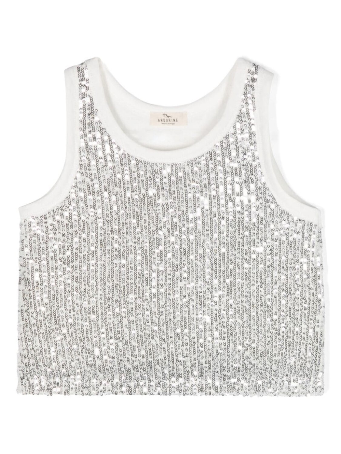 Andorine укороченная футболка с пайетками, серебристый
Andorine укороченная футболка с пайетками, серебристый