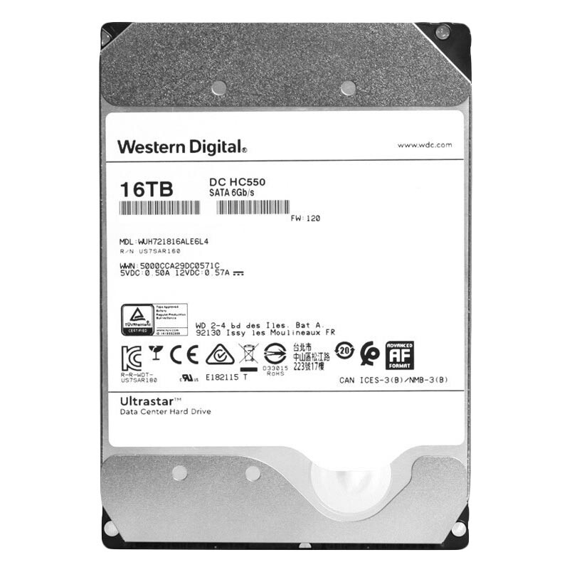 Внутренний жесткий диск Western Digital Ultrastar DC HC550, WUH721816ALE6L4, 16Тб
Внутренний жесткий диск Western Digital Ultrastar DC HC550, WUH721816ALE6L4, 16Тб