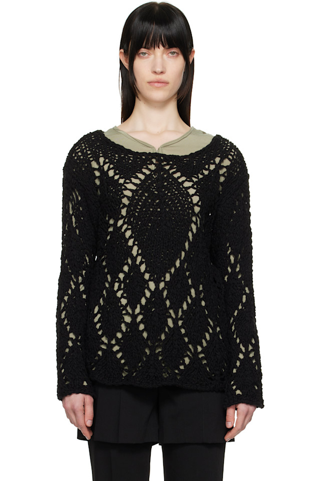 Хлопковый свитер с узором «аргайл» и ажурной вязкой Open Yy, черный
Хлопковый свитер с узором «аргайл» и ажурной вязкой Open Yy, черный