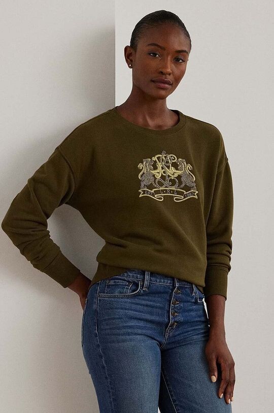 Хлопковая толстовка Lauren Ralph Lauren, зеленый 
Хлопковая толстовка Lauren Ralph Lauren, зеленый