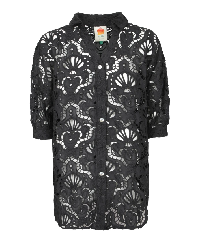 Черная кружевная блузка Farm Rio, черный
Черная кружевная блузка Farm Rio, черный