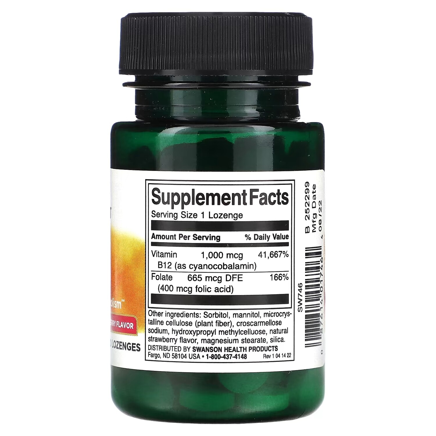 Витамин B12 с фолатом Swanson со вкусом клубники, 100 пастилок (1000 мкг на пастилку)
Витамин B12 с фолатом Swanson со вкусом клубники, 100 пастилок (1000 мкг на пастилку)