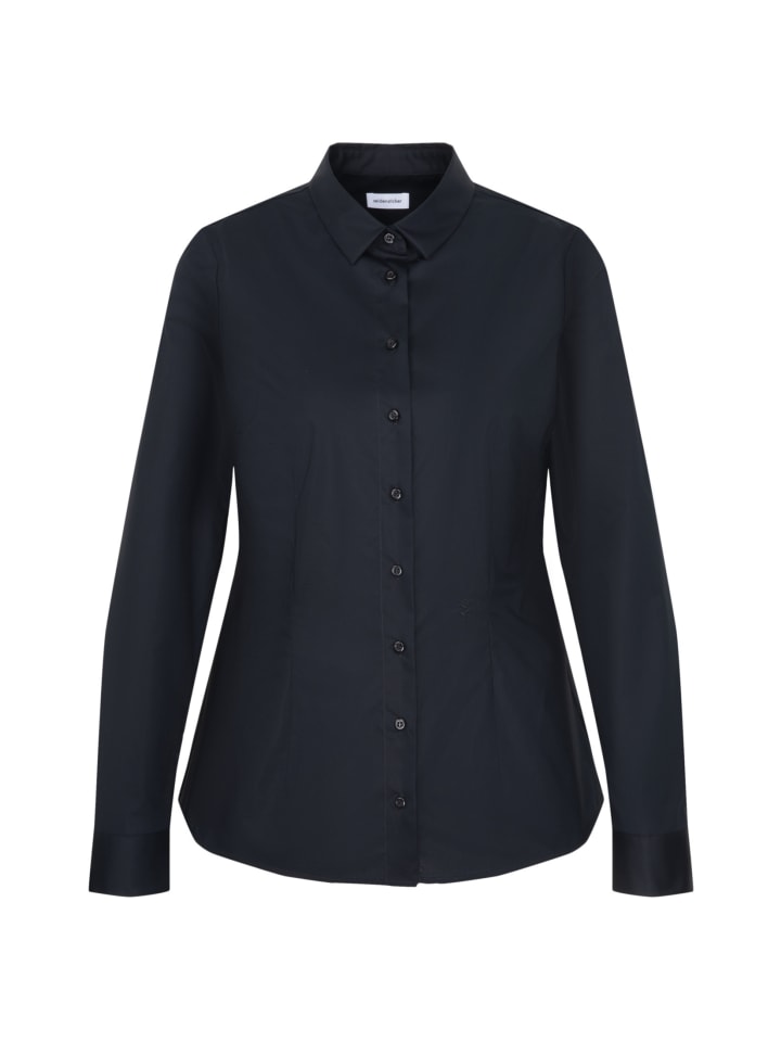 Приталенная блузка-рубашка черного цвета Seidensticker
Приталенная блузка-рубашка черного цвета Seidensticker