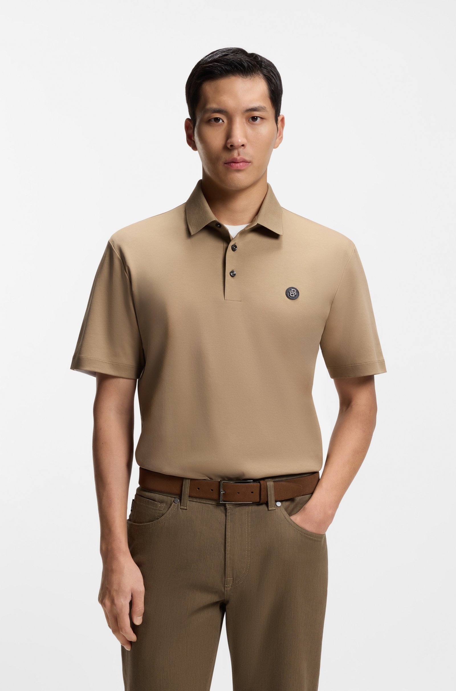 Поло Mercerised-Cotton With Double B Monogram, бежевый
Поло Mercerised-Cotton With Double B Monogram, бежевый