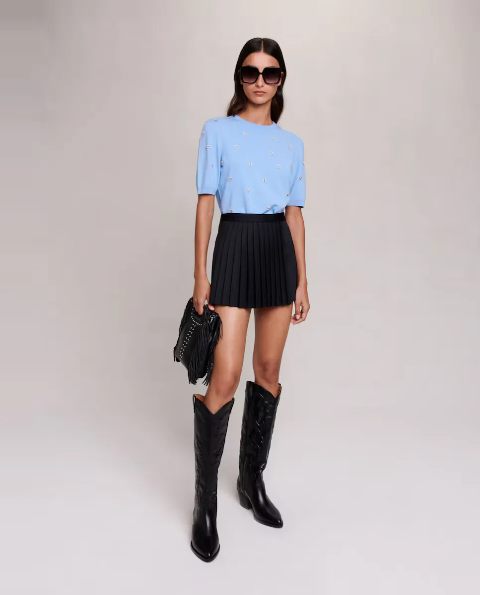 Женские шорты с плиссированной юбкой спереди Maje, черный
Женские шорты с плиссированной юбкой спереди Maje, черный