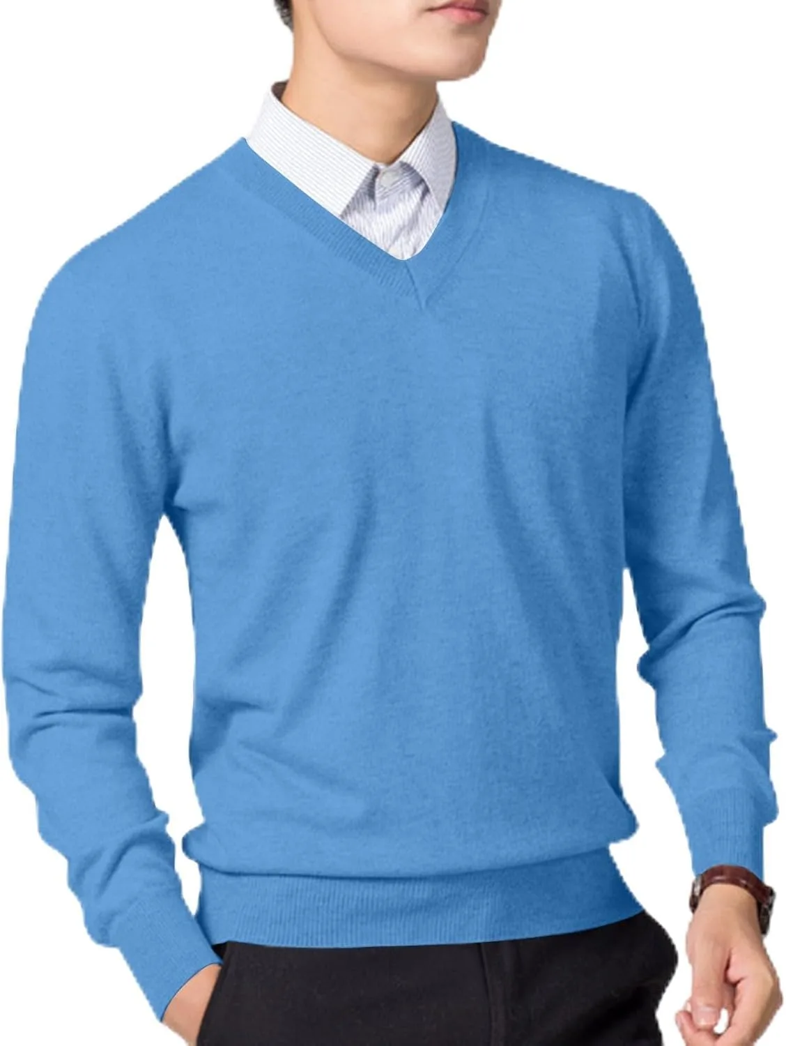 Мужской свитер Slim Fit с V-образным вырезом, легкий пуловер
Мужской свитер Slim Fit с V-образным вырезом, легкий пуловер